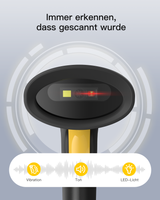 Hyper A60, Barcode Scanner 1D/2D USB, QR Code Scanner Plug & Play für Einzelhandel & Lager