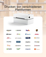 PR40 Mobile Thermo-Etiketten-drucker, Kabelloser 4x6 Versandetiketten Drucker für Versandpakete