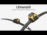 PBS005 Barcode Scanner Kabellos 2D, Armbanduhr-Stil, QR Code Scanner Bluetooth, Sprachsteuerung, Typ-C Kabel & 2.4G Adapter Wireless