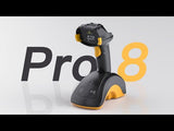 Pro 8 Bluetooth 5.3 1D/2D Barcodescanner, Mit Touchscreen, CMOS+CCD Dual Module