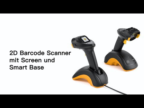 Pro 8SE 2D/1D/QR Wireless Blutooth Handheld Scanner, mit Screen und Smart Base, CMOS CCD Dual Module