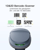 BCST-55 1D/2D Barcodescanner, Bluetooth 5.0, kabellos 2.4GHz, Bildschirm-Scannen - Inateck Office DE