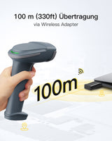 BCST-55 1D/2D Barcodescanner, Bluetooth 5.0, kabellos 2.4GHz, Bildschirm-Scannen - Inateck Office DE