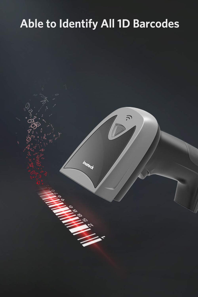 Barcodescanner für 1D-Strichcodes, tragbar, kabelgebunden (USB), CCD-fähig, Bildschirmscan möglich - BS02003 - Inateck Official DE