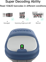 BCST-71 1D/2D Barcodescanner, kabellos 2.4GHz, Bluetooth 5.0, Displayscannen, Entwickelt für Gesundheitswesen - Inateck Official DE