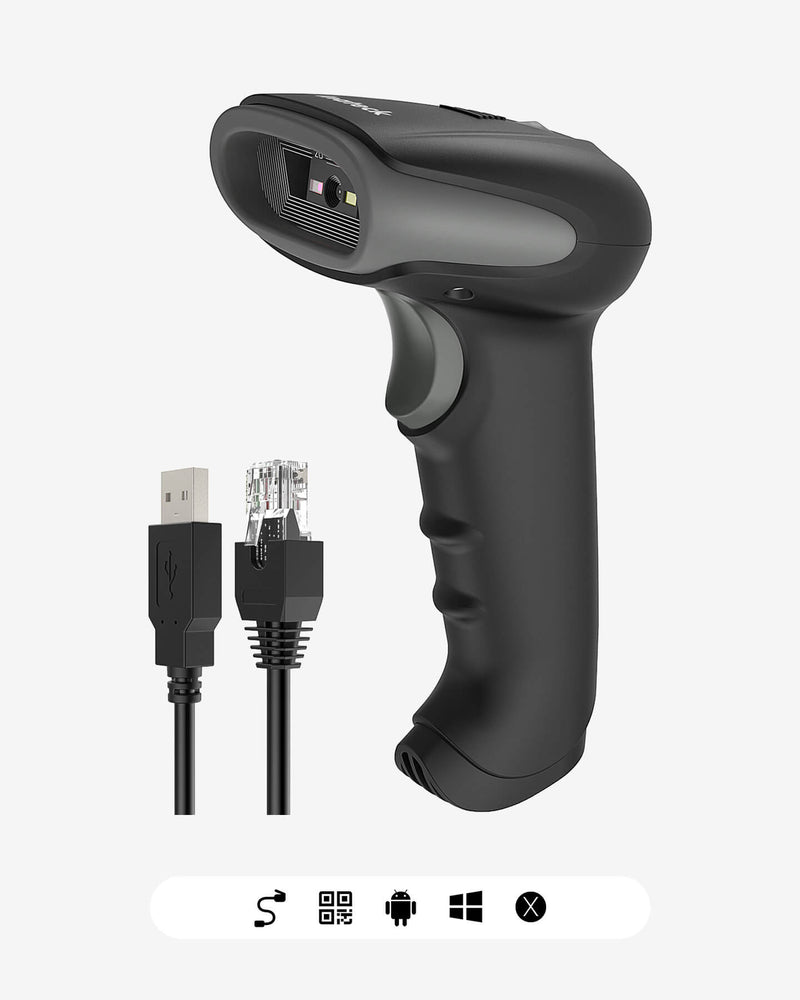 Barcodescanner für 2D-Codes mit USB-Kabel, auch zum Displayscannen - BS02001 - Inateck Office DE