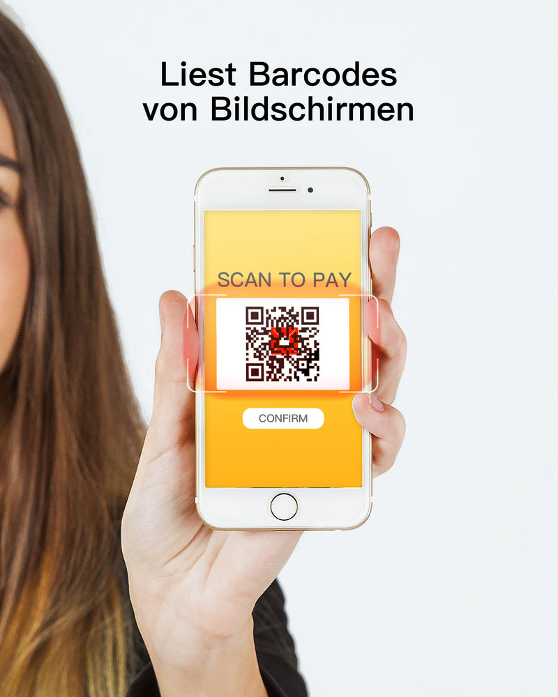BCST-40 1D/2D Barcodescanner, Bluetooth 5.0, 30m Reichweite, Taschenscanner, Displayscannen - Inateck Office DE