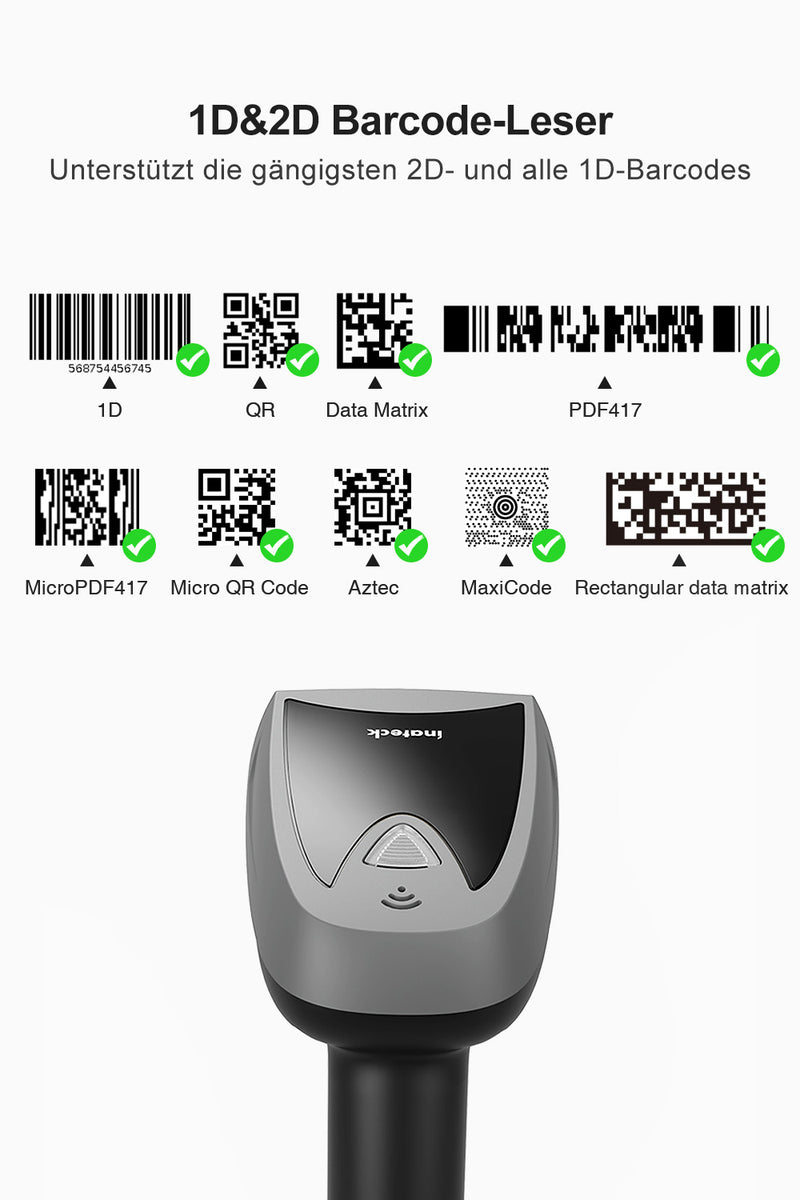 Inateck BCST-52 2D Barcodescanner - 1D&2D Barcode-Leser