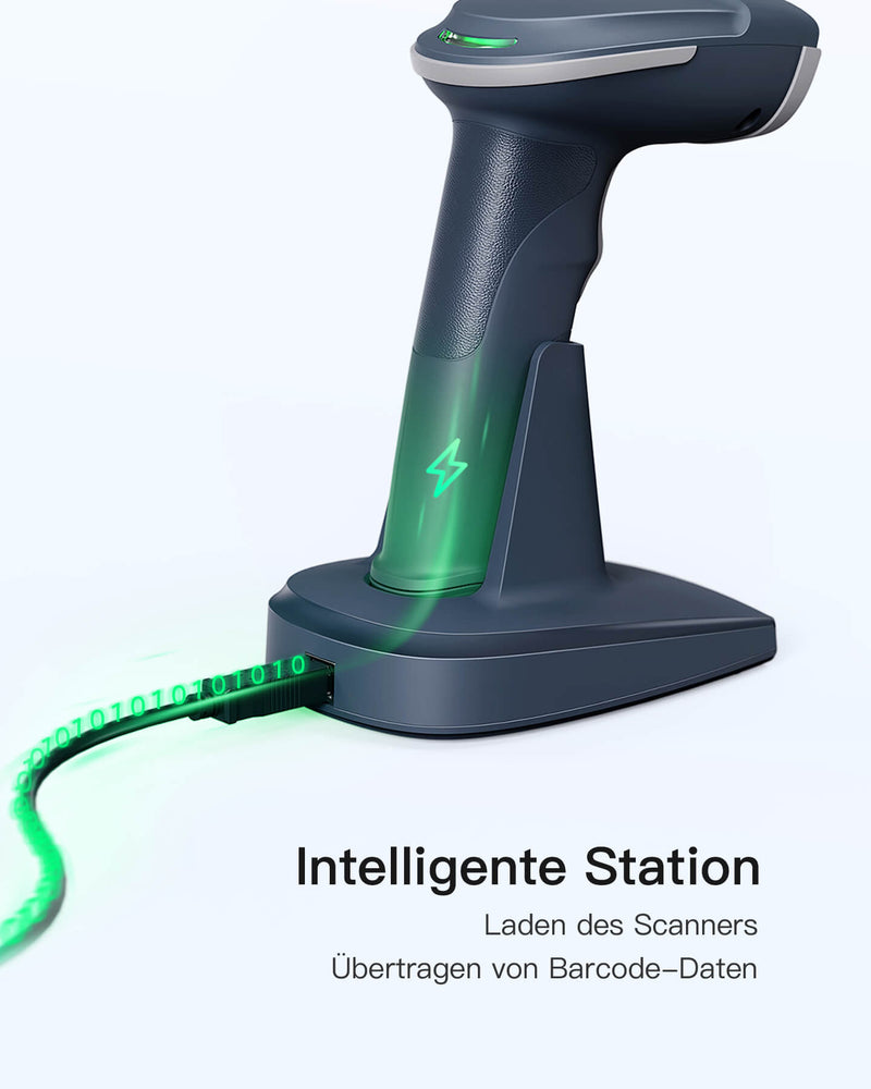 BCST-54 1D/2D Barcodescanner, Bluetooth 5.0, 2.4Ghz Intelligente Station, Bildschirm-Scannen - Inateck Office DE