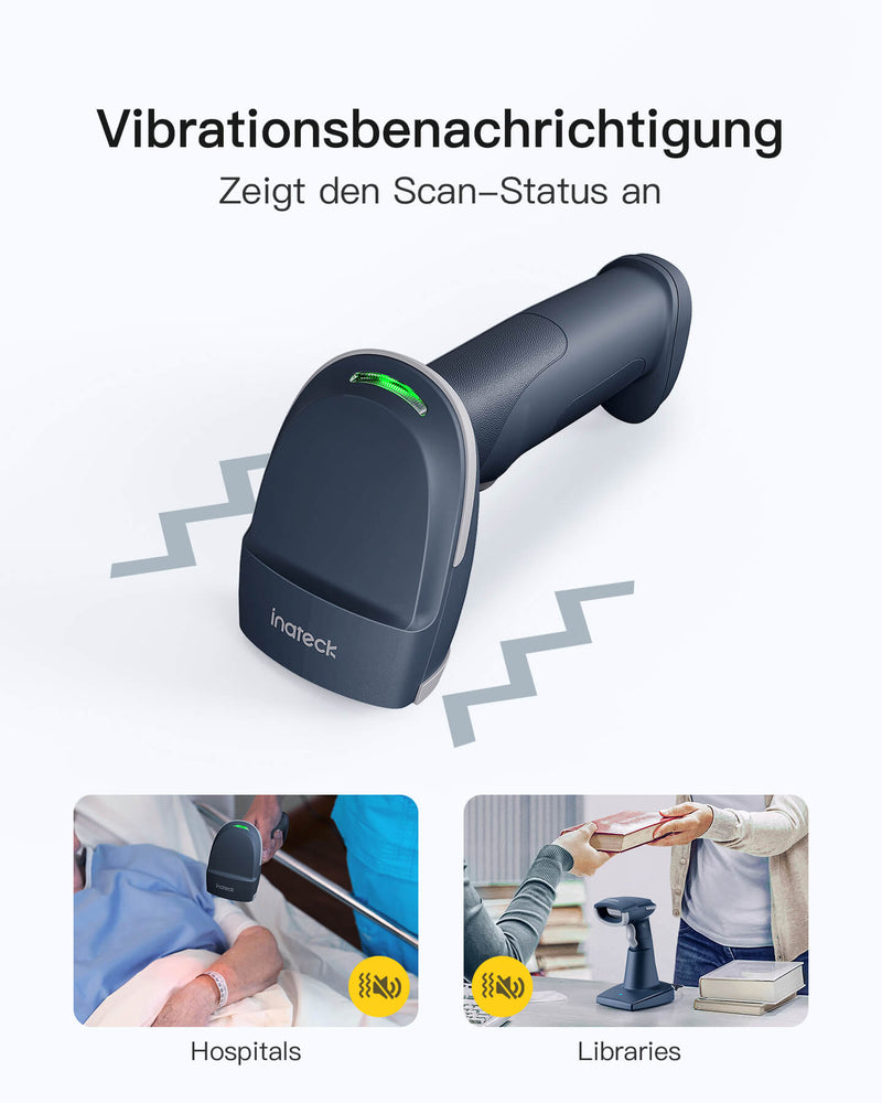 BCST-54 1D/2D Barcodescanner, Bluetooth 5.0, 2.4Ghz Intelligente Station, Bildschirm-Scannen - Inateck Office DE