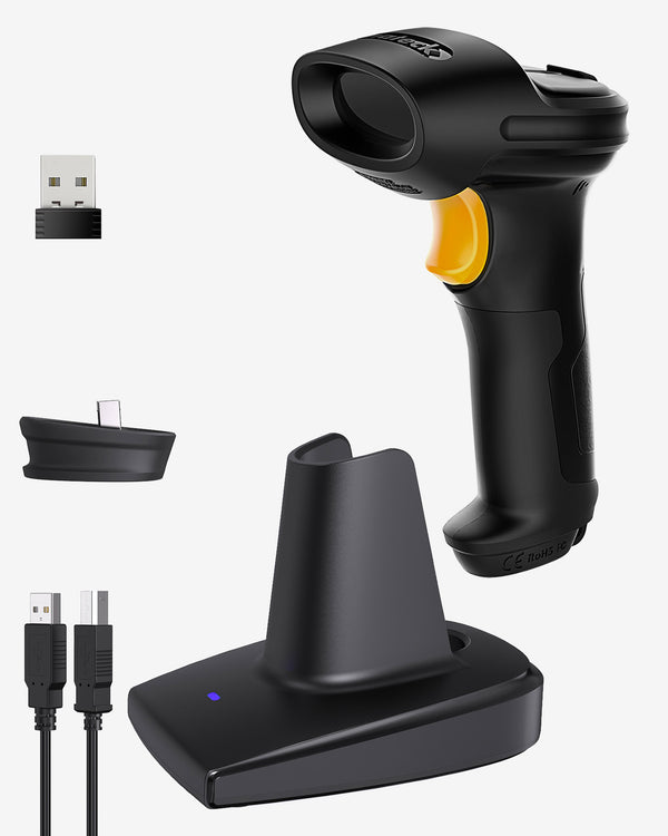 BCST-60 1D Barcodescanner mit 2.4GHz, kabellos bis 35m + BS04001 Barcode Scanner Ladestation - Inateck Office DE