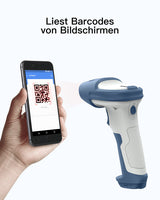 BCST-73 1D/2D Barcodescanner, kabellos 2.4GHz, Bluetooth 5.0 + BCST-S Barcodescannerständer, verstellbare Halterung - Inateck Office DE