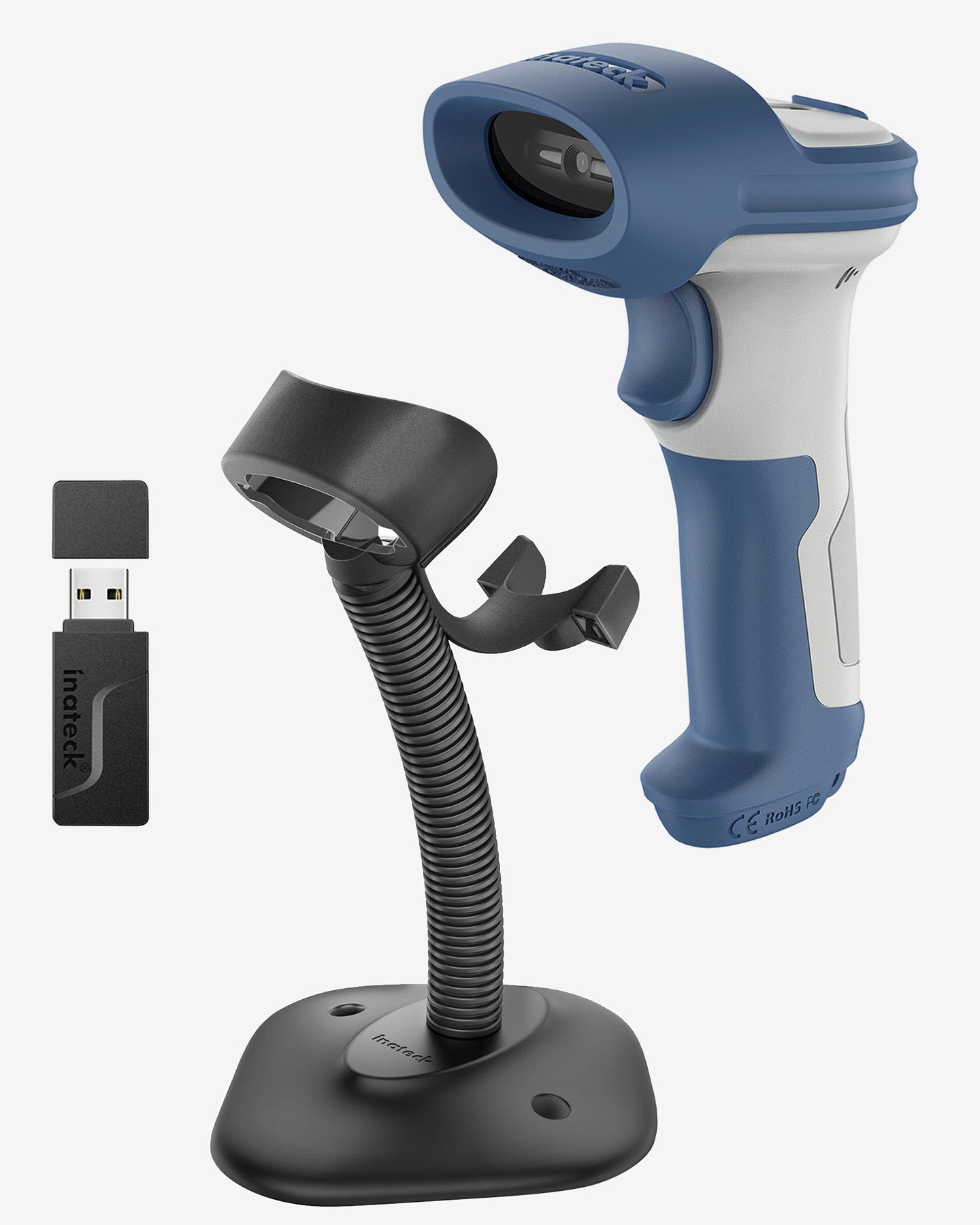 BCST-73, 2D Barcode Scanner Kabellos, 2600mAh-Akku & verstellbare Halt ...