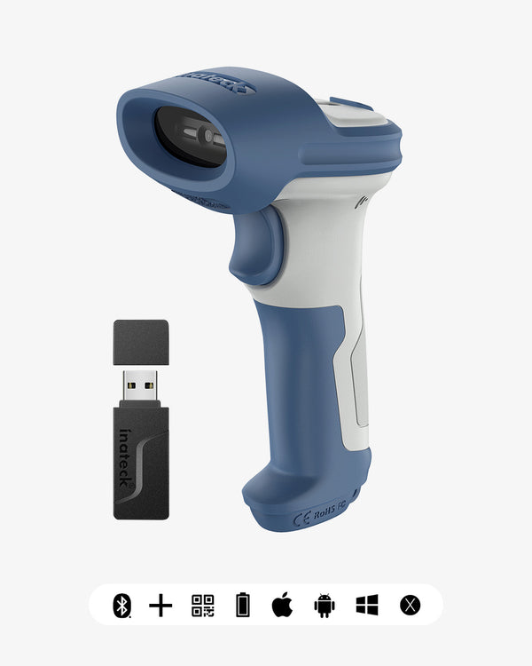 BCST-73 1D/2D Barcodescanner, kabellos 2.4GHz, Bluetooth 5.0, Displayscannen - Inateck Office DE