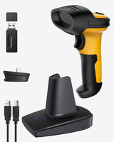 P6 1D Barcodescanner mit 2.4GHz, kabellos bis 60m, 2600mAh-Akku + BS04001 Barcode Scanner Ladestation - Inateck Office DE