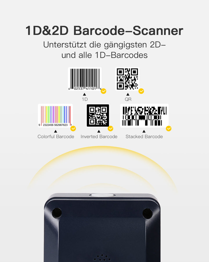 BCST-81 1D/2D Barcodescanner, QR Code Scanner omnidirektionaler - Inateck Office DE