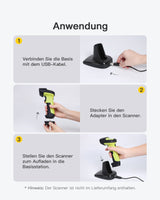 Barcode Scanner Ladestation, Geeignet BCST-60, BCST-70, BCST-73, P6 und P7 - Inateck Office DE