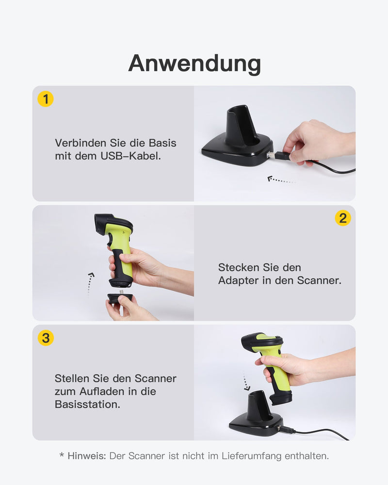 Barcode Scanner Ladestation, Geeignet BCST-60, BCST-70, BCST-73, P6 und P7 - Inateck Office DE