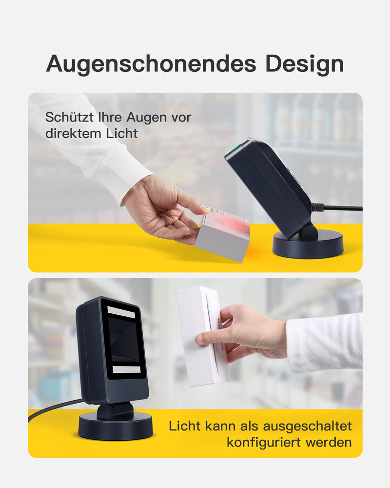 BCST-81 1D/2D Barcodescanner, QR Code Scanner omnidirektionaler - Inateck Office DE