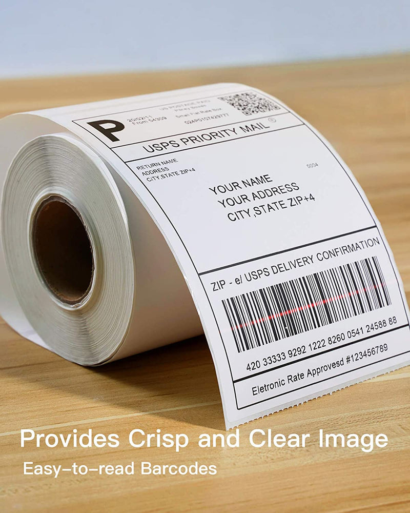 Thermopapier Versandetiketten, 4 × 6 Zoll (100 mm × 150 mm), Wasserfester Versandaufkleber, BPA/BPS-frei, 300 Stück pro Rolle × 2 Rollen, TP02001-2 - Inateck Official DE