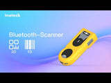 BCST-42 1D/2D Barcodescanner, Bluetooth 5.0, 30m Reichweite, Taschenscanner, Gelb