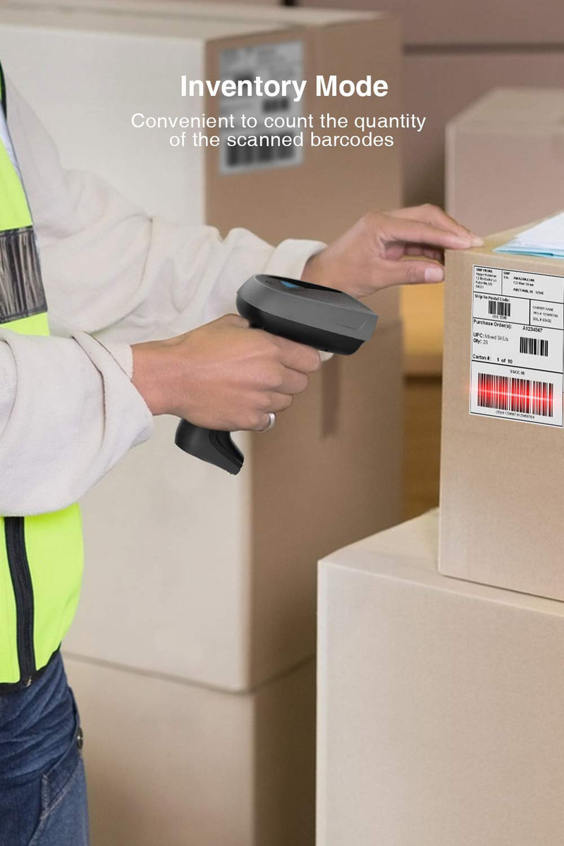 BS01001 1D/2D Barcodescanner, kabellos, Bluetooth, Displayscannen, mit intelligenter Basisstation - Inateck Official DE